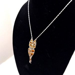 Owl Silvertone 9" Neckless with 2" adjustment